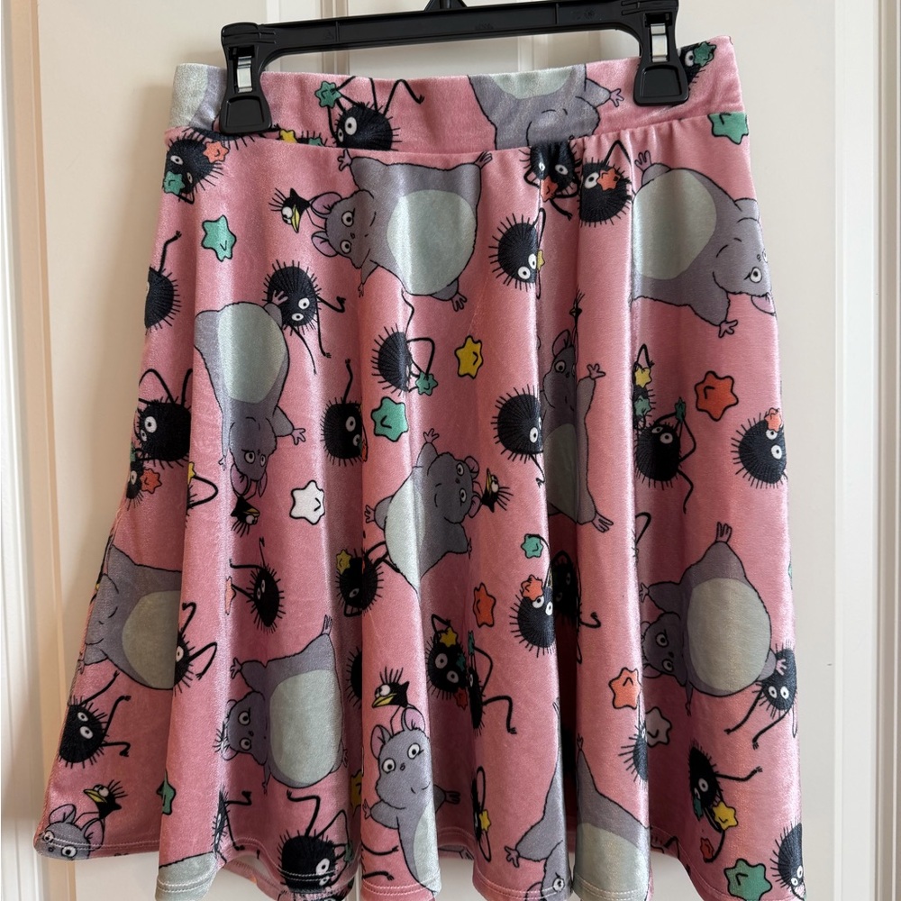 Spirited away ghibli pink skater skirt
